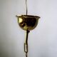 Modernist pendant light in white sandblasted glass and brass