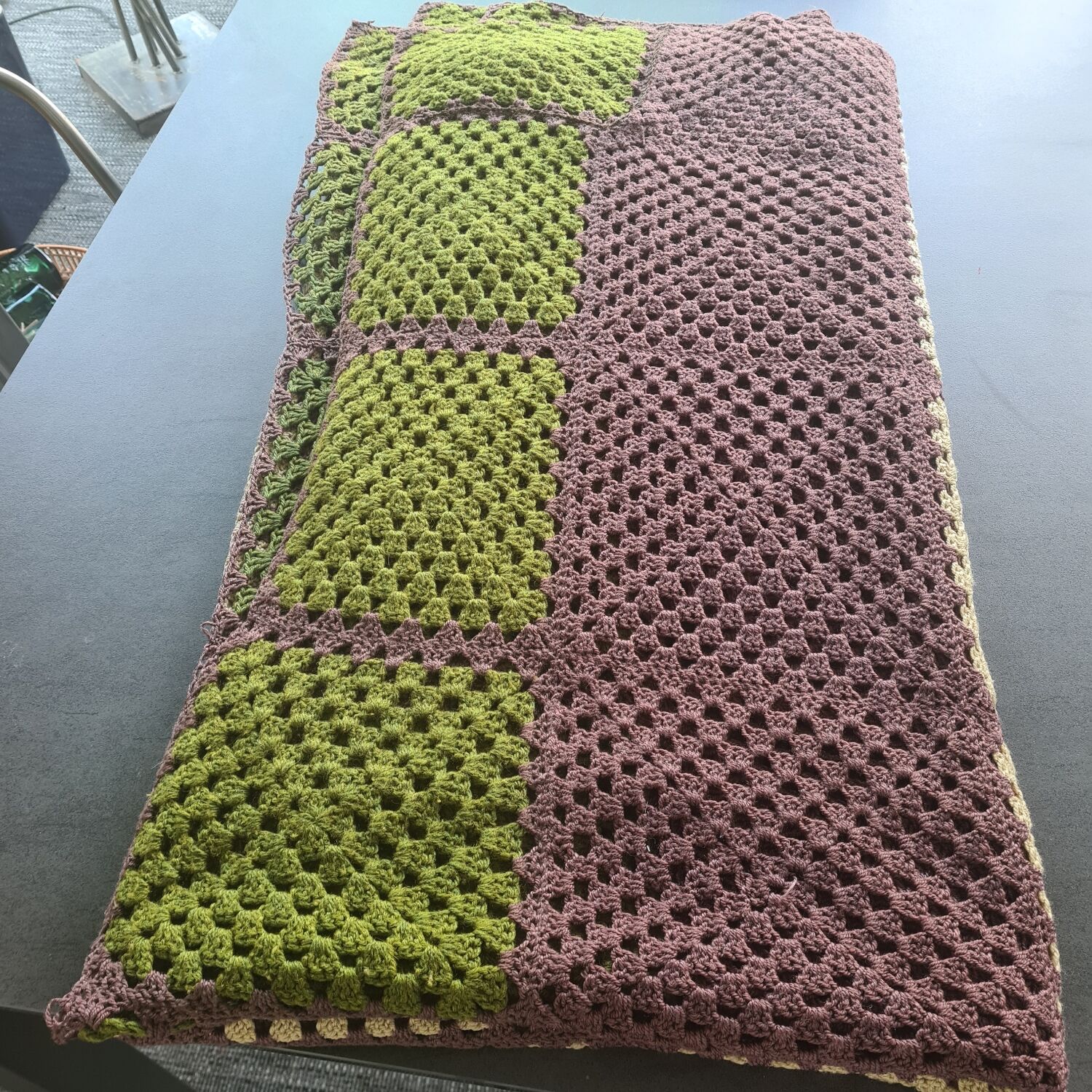 Plaid or vintage wool blanket.