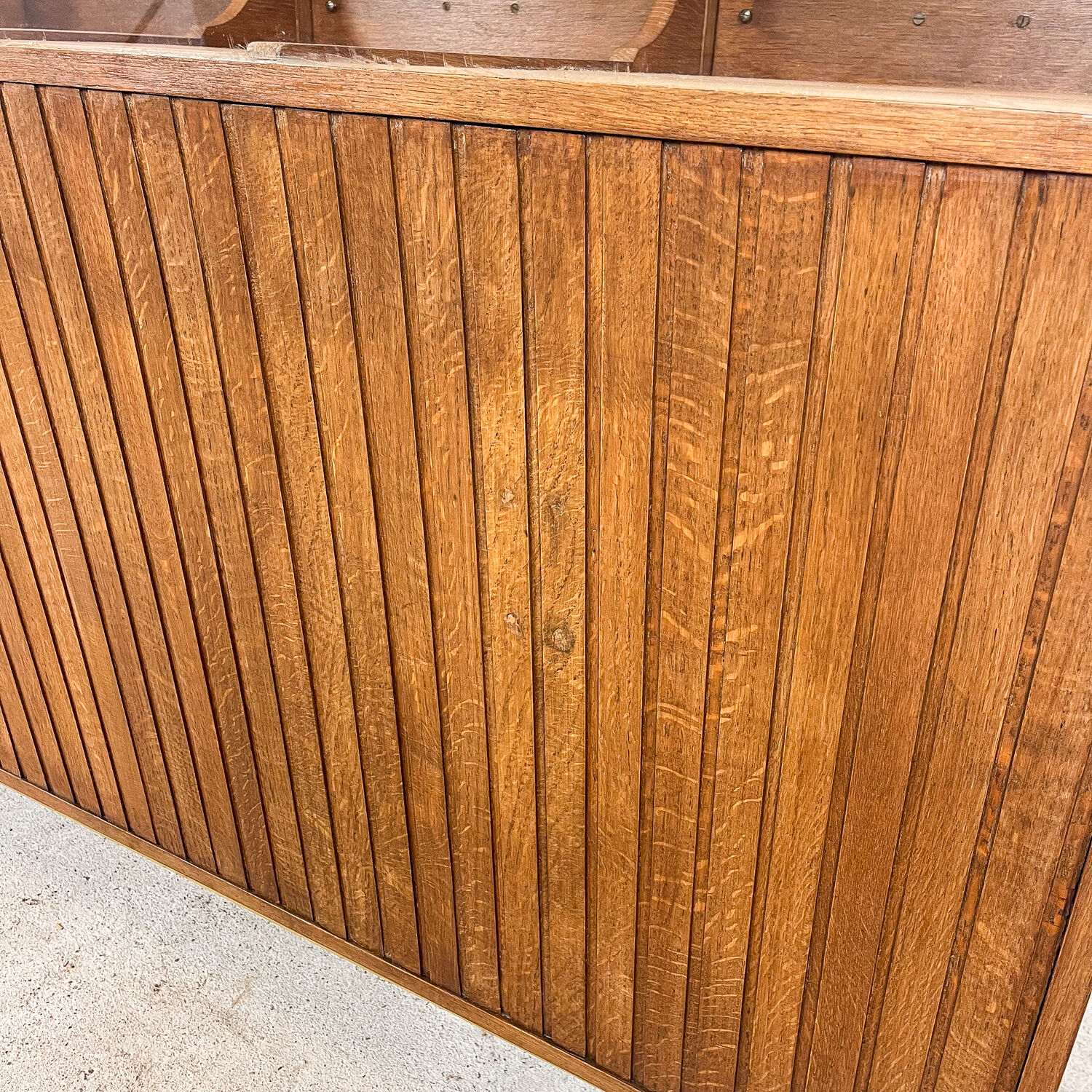Vintage oak shop jewellery display counter with drawers