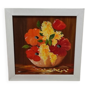 Tableau fleurs coquelicots