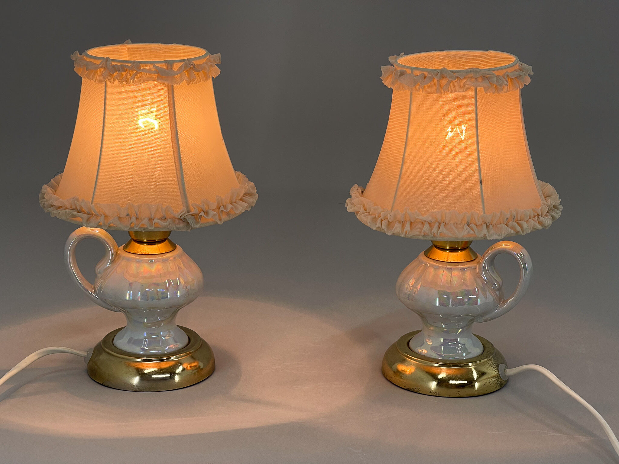 Pair of 1970s Ceramic Table or Bedside Lamps