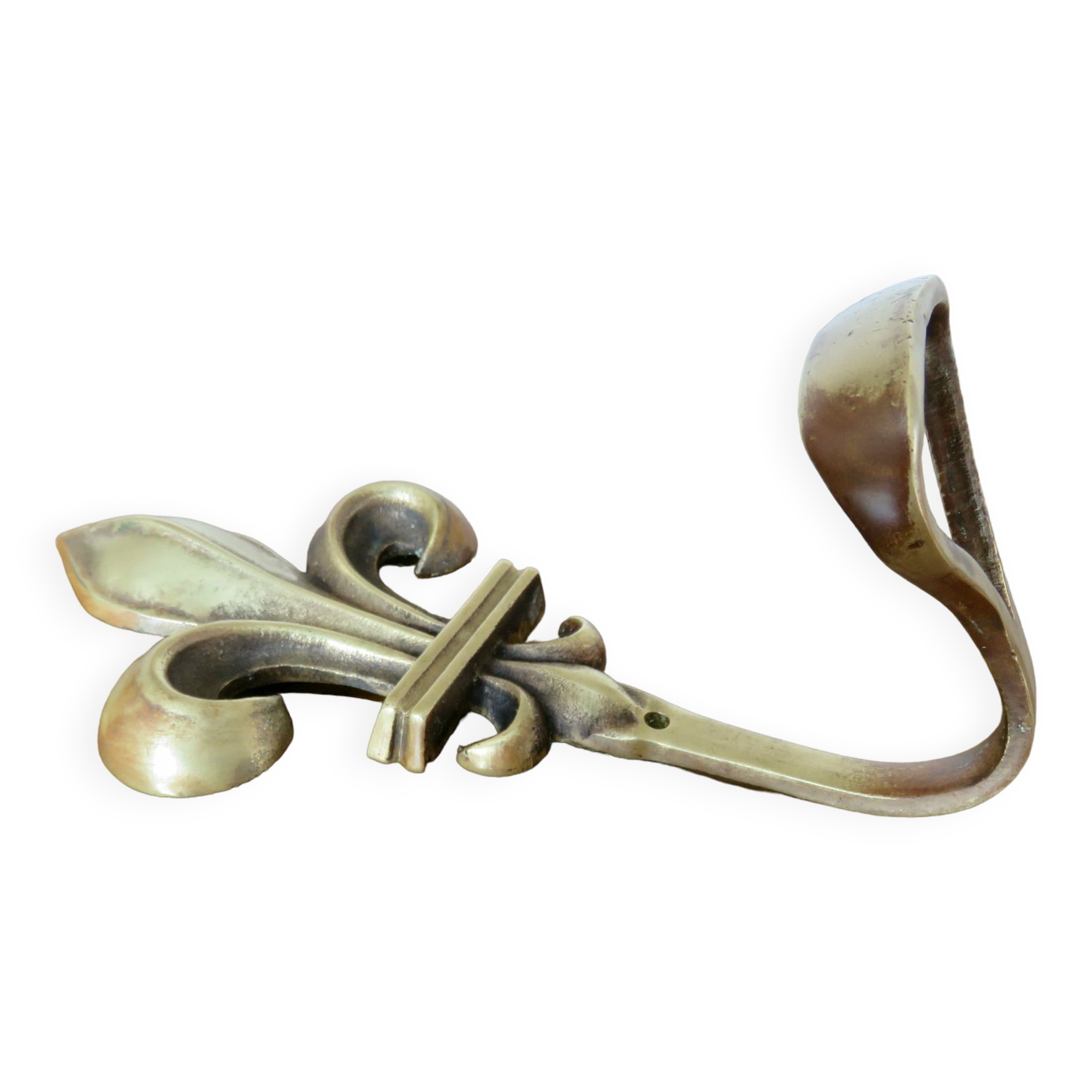 Wall hook fleur de lys bronze 20s 30s