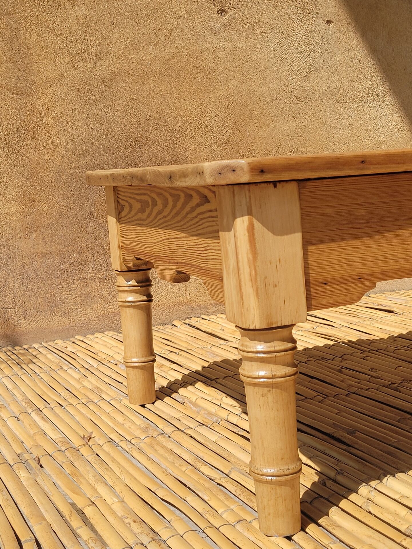 Bamboo coffee table - refurbished - unique piece
