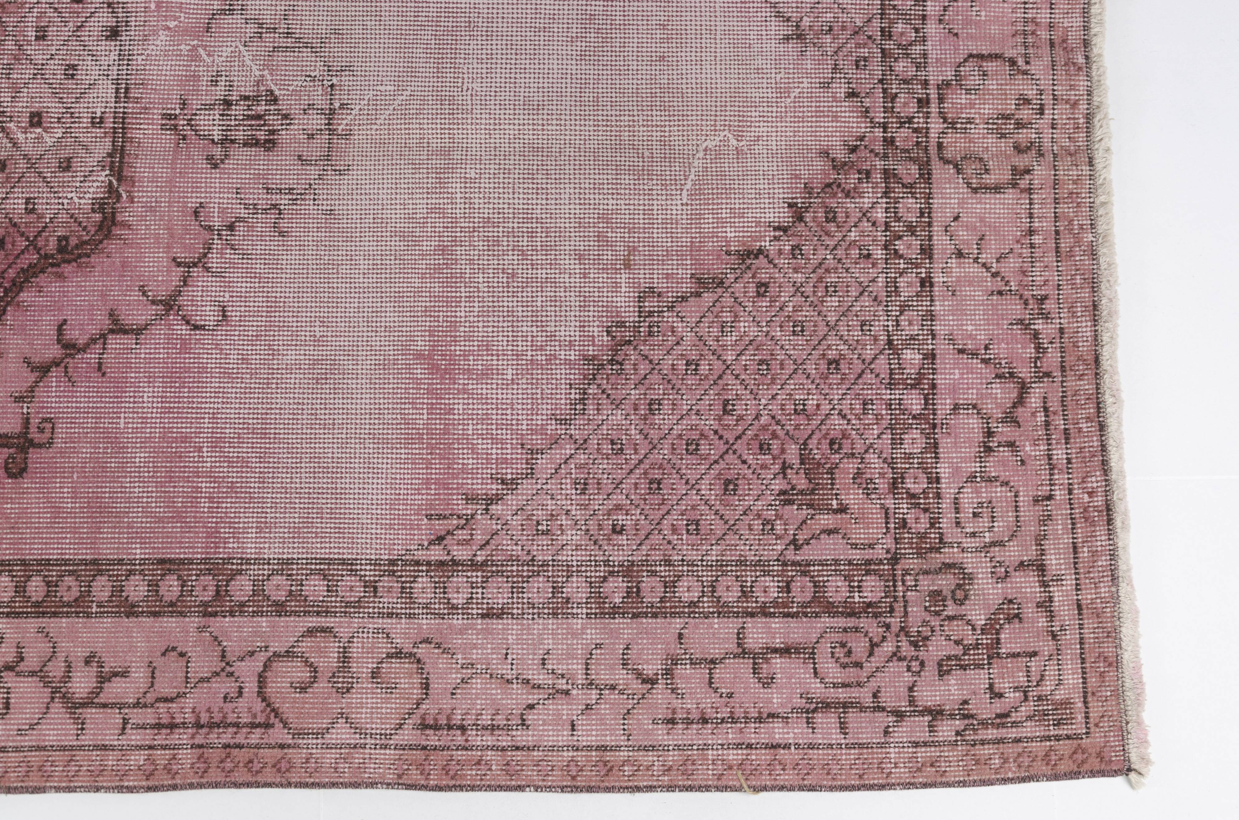 Turkish Pink Floor Vintage Rug sku2528