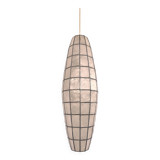 Luminaire fuseau 62cm nacre et laiton années 70