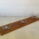 Wooden wall coat rack 3 hooks