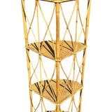 Rattan and bamboo corner shelf from the 60s