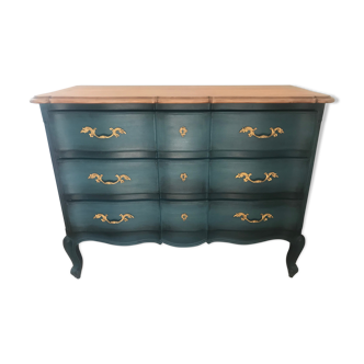 Blue crossbow dresser with brass handles