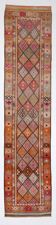 3x13 Colorful Soft Color Turkish Runner Rug, 87x395Cm