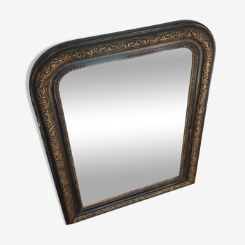 Miroir Napoléon III doré et noir