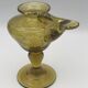 Yellow bubble hand blown glass oil lamp biot glassworks