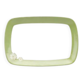 Vintage serving dish porcelain Toscana green and white - retro chic decor