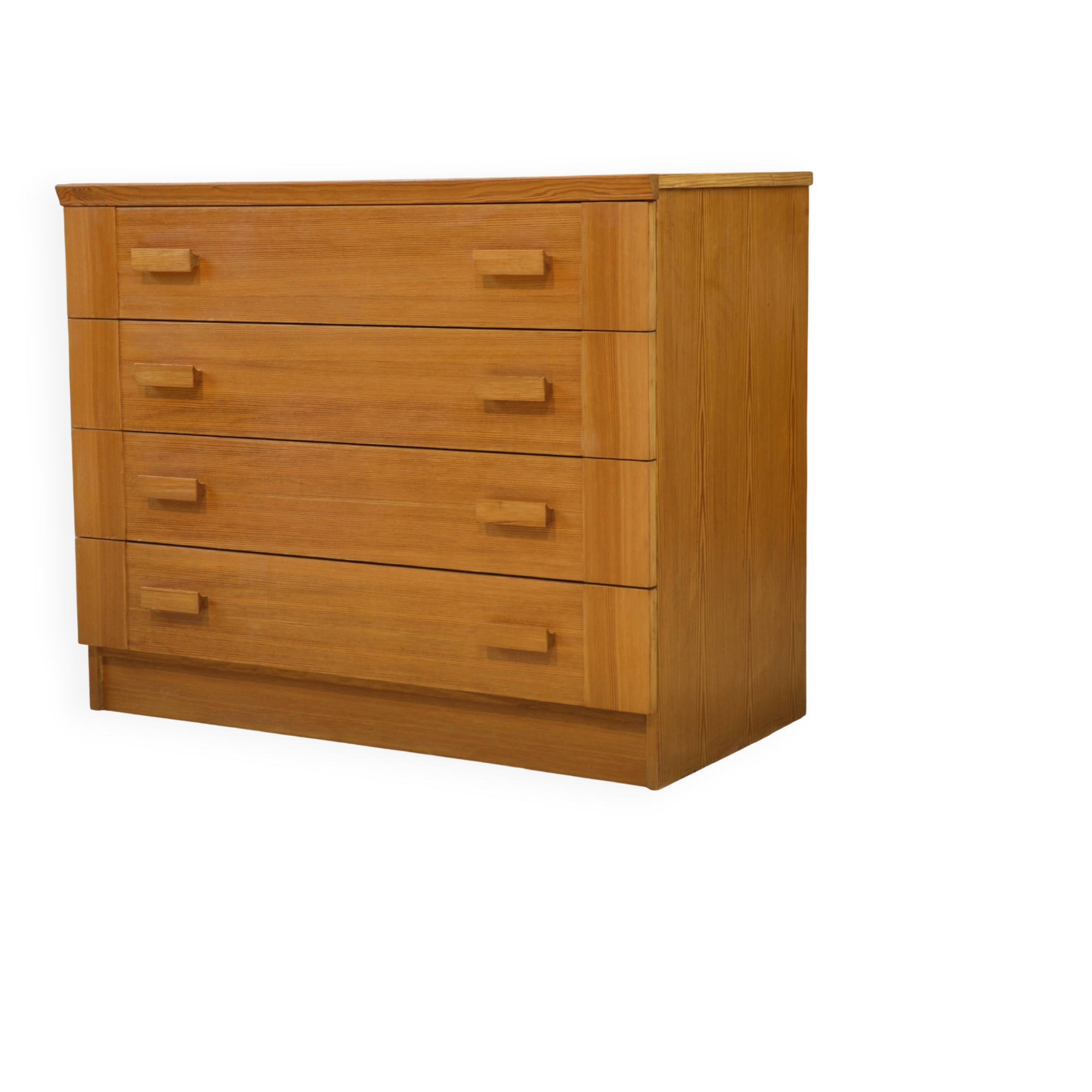 Commode en placage de pin des années 1980