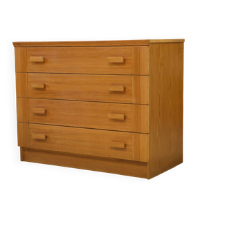 1980s pine veneer chest of drawers