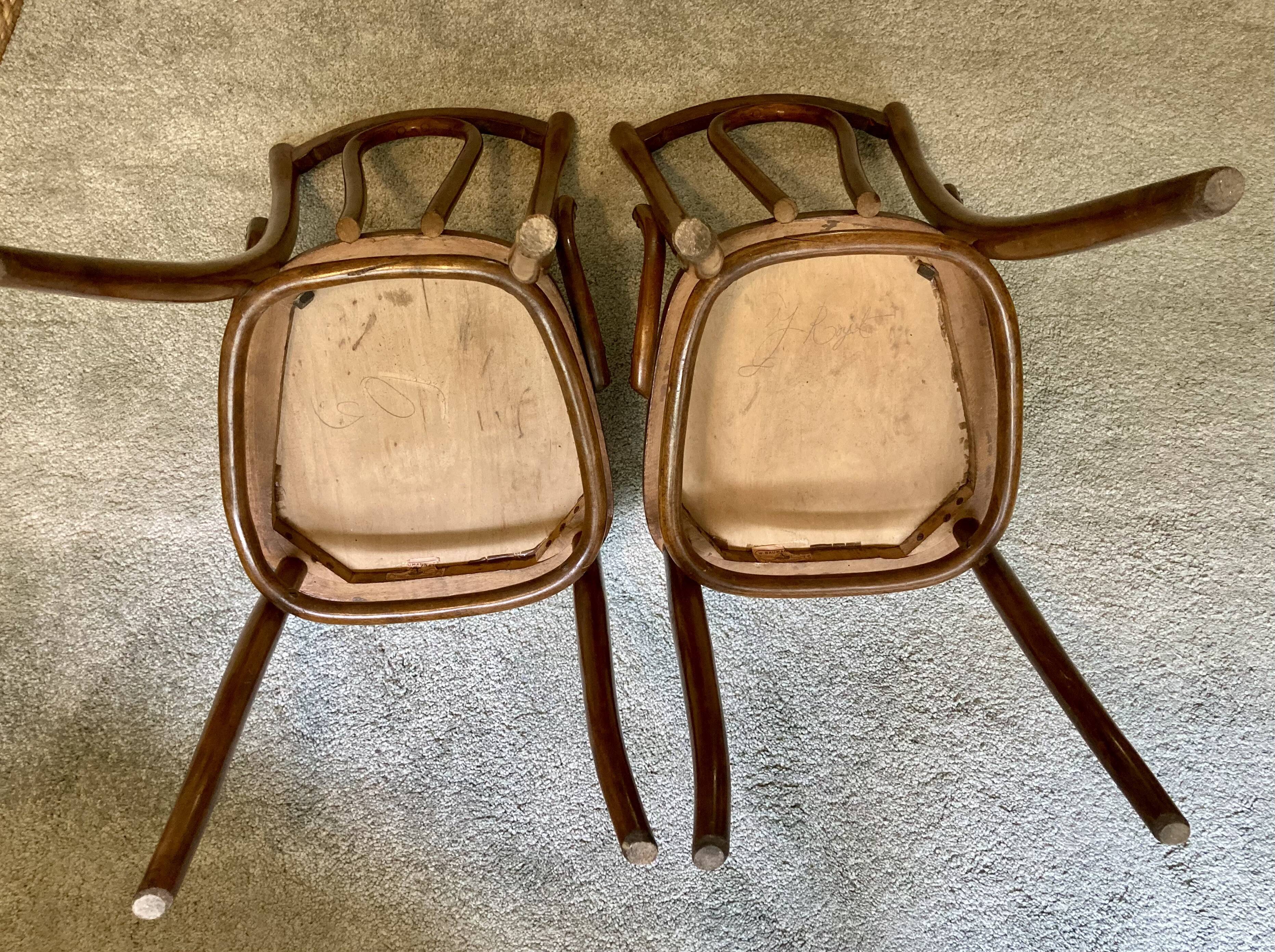 Pair of Bauman bistro chairs - Art Nouveau