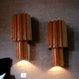 Large Terracotta colored Glass Sconces Set of 2