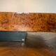Jean-Claude Mahey coffee table in vintage 70s burr walnut