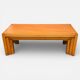 Table basse vintage en orme massif 1970