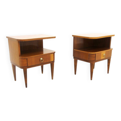 Set de 2 tables de chevet en acajou, Swedish Modern, Suède, 1940