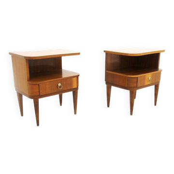 Set of 2 mahogany bedside tables, Swedish Modern, Sweden, 1940