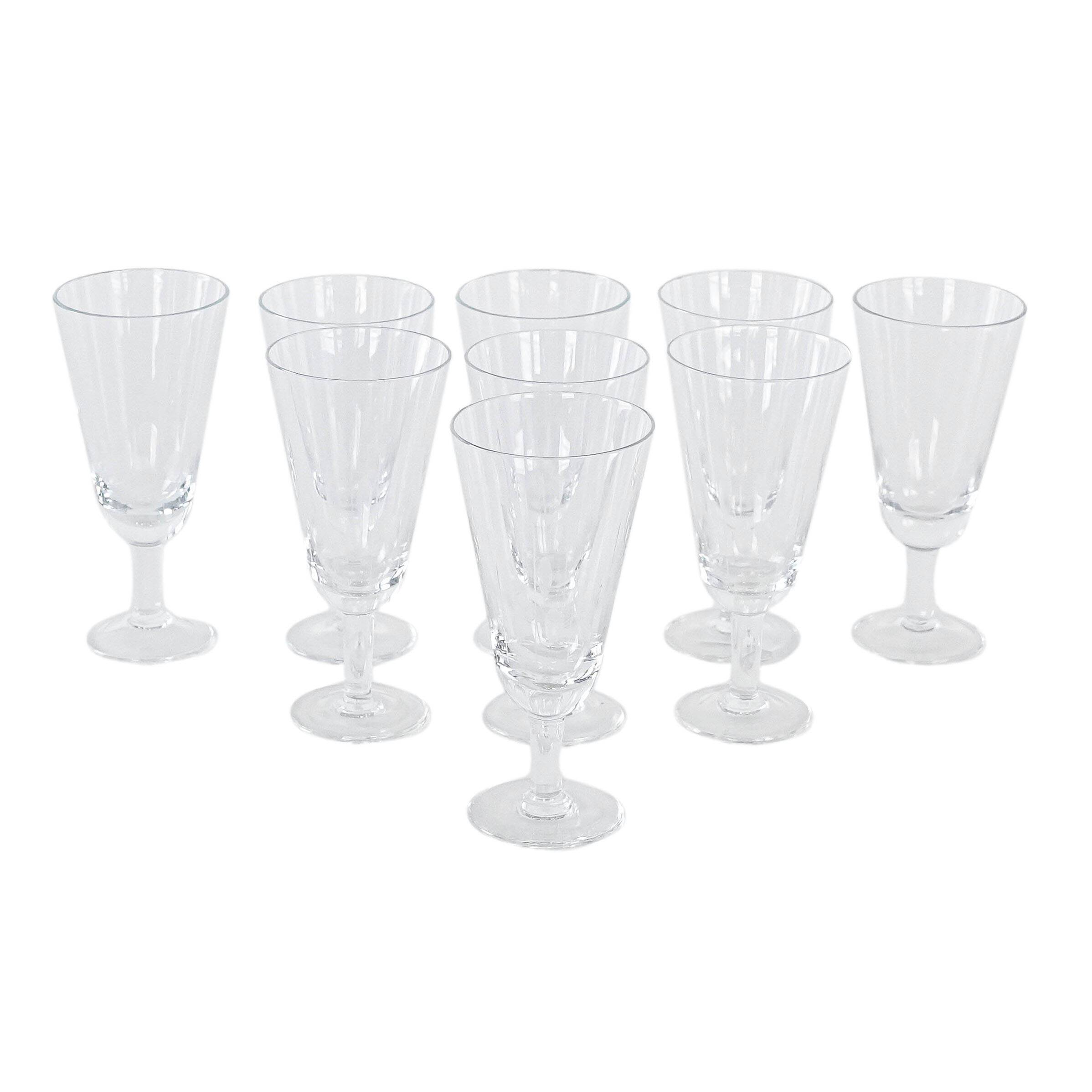 Set of crystal glasses, Danish design, 1970s, manufactured in Denmark