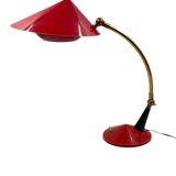 Mid century red desk Lamp, Stilux Milan Italy 1960 ca.