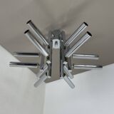 Modernist Huge chromed SPUTNIK Sciolari Style Ceiling Light, Italy, 1970s