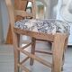 Country chair in blue toile de Jouy