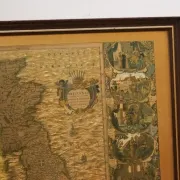 Vintage Map Golden Leaf of the British Isles by Joannes Janssen, 1646