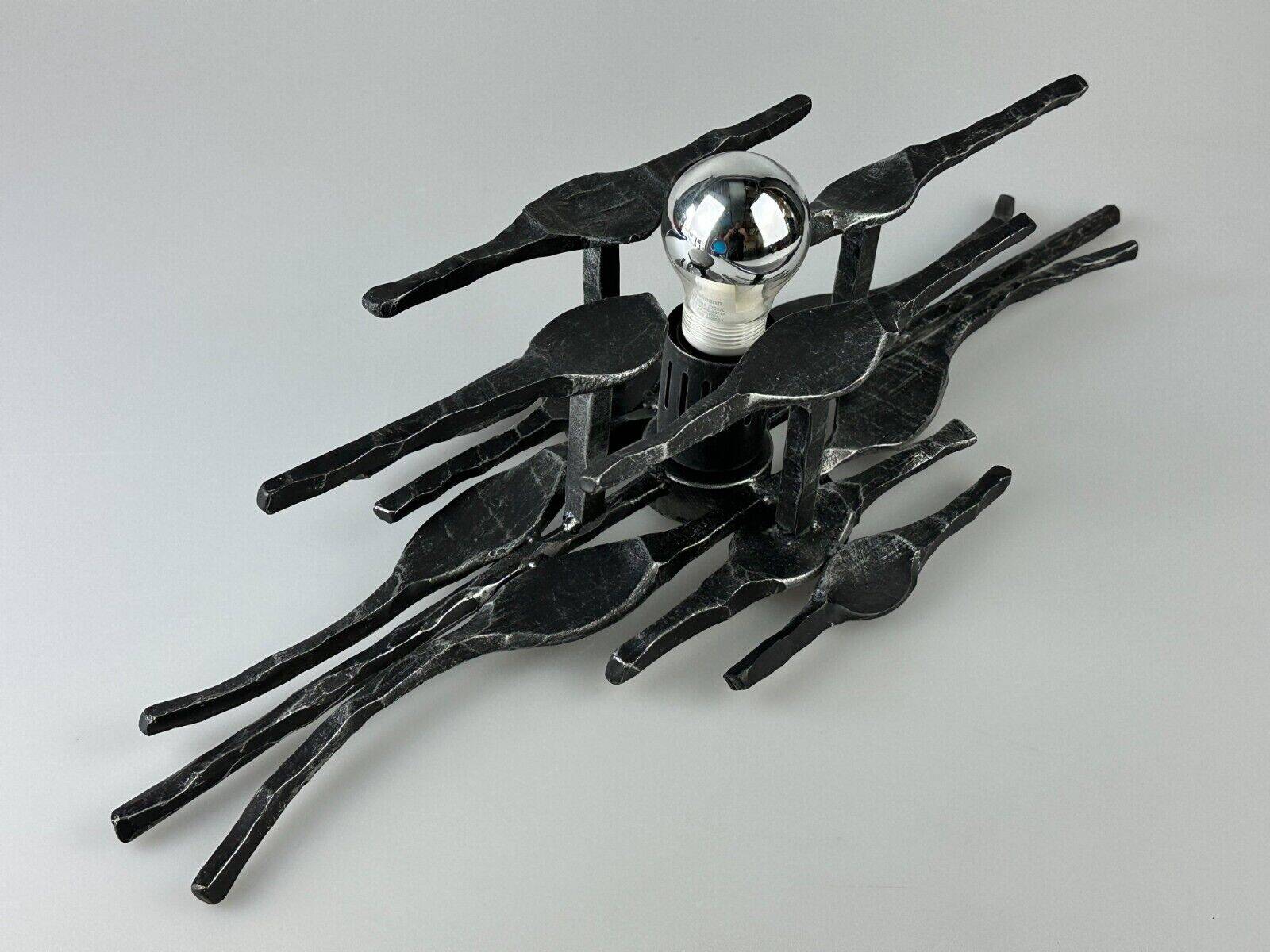 60's 70's brutalist wall lamp iron & glass wall sconce design