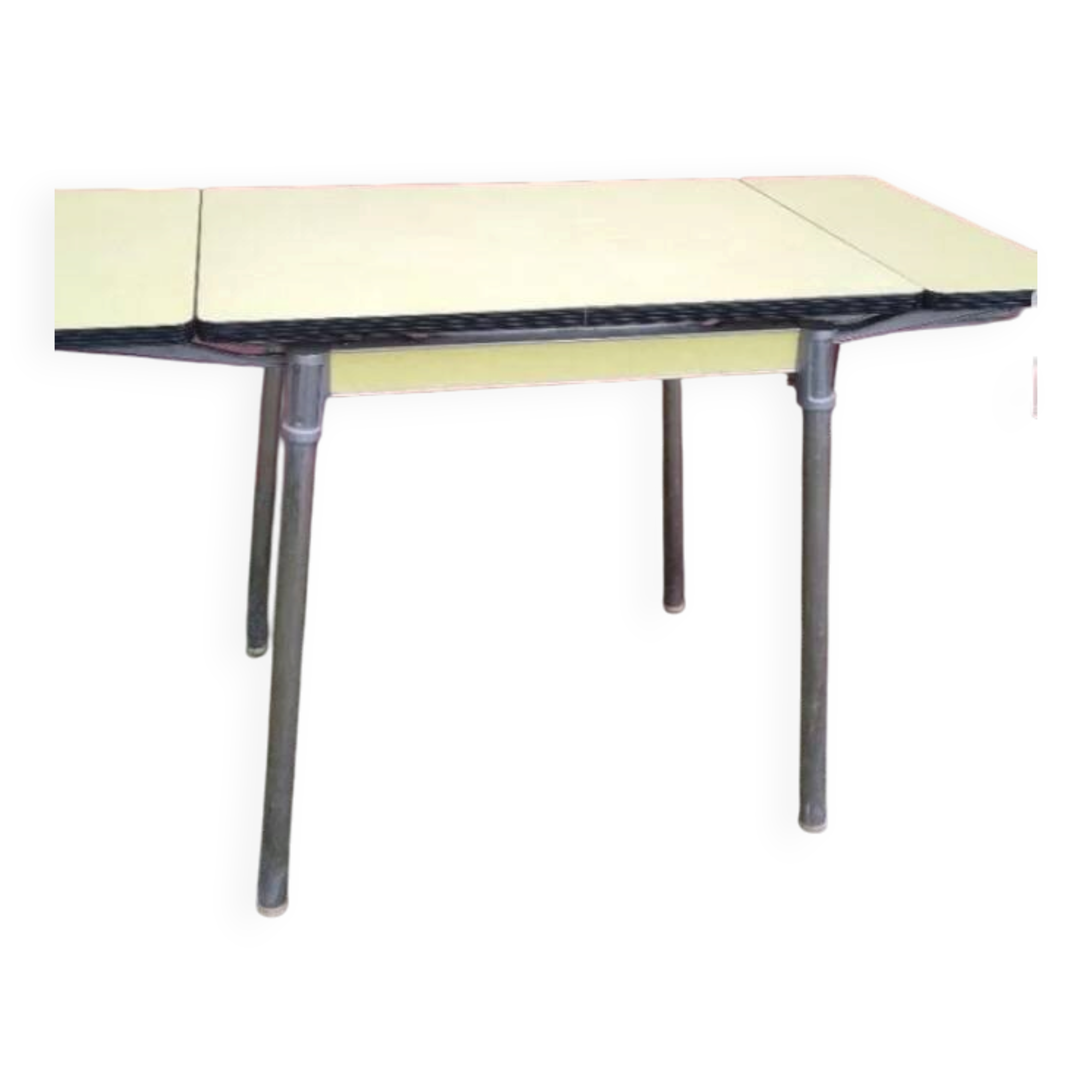Table extensible en Formica jaune