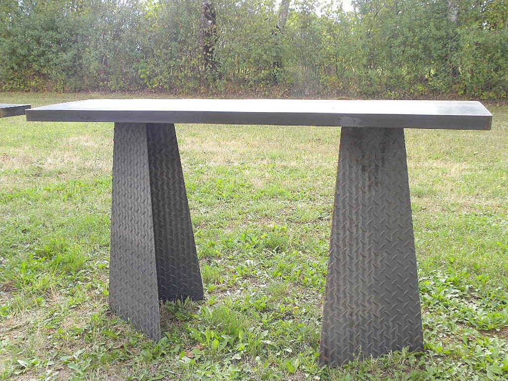 Pair of metal consoles
