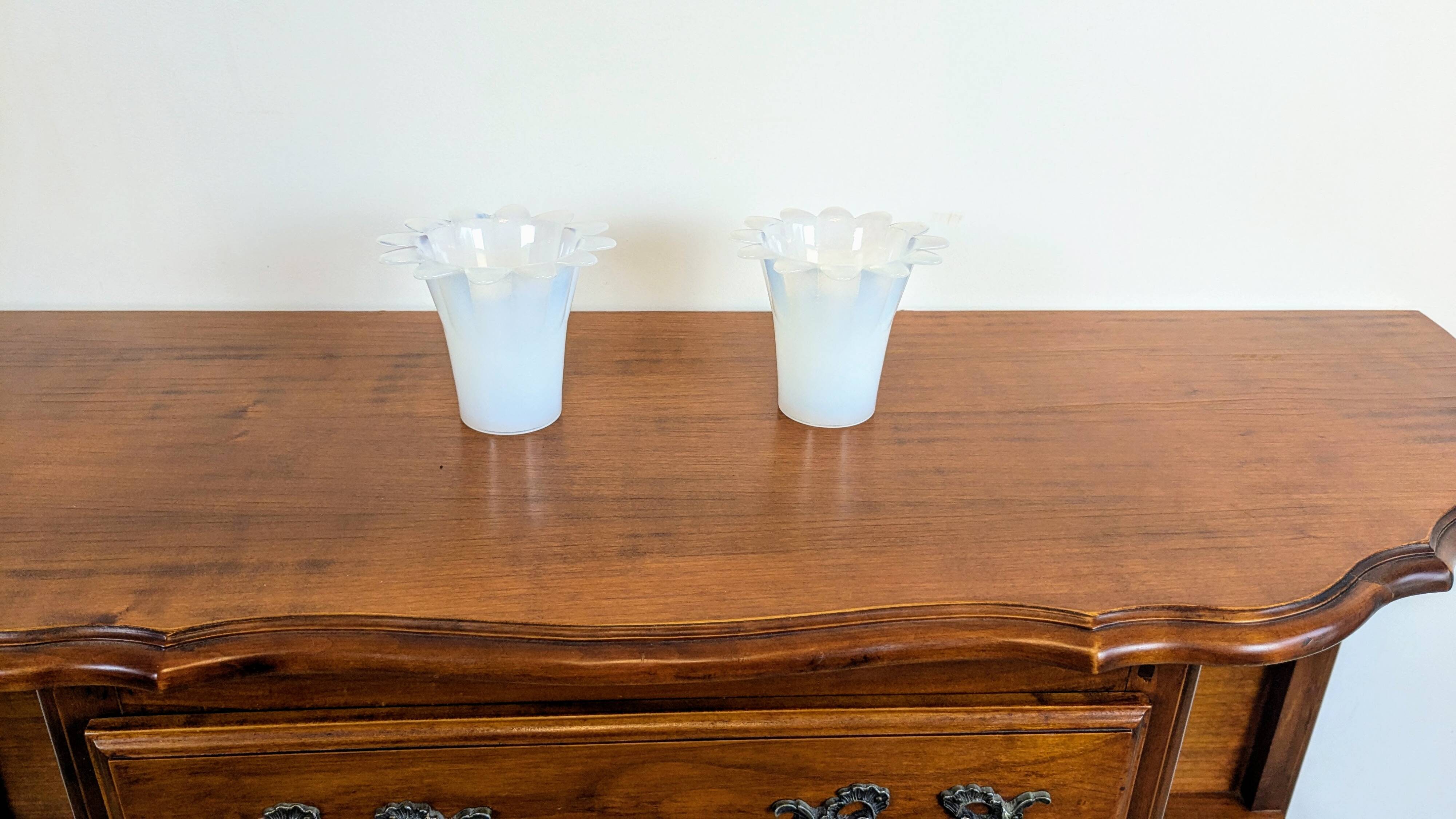 Pair of Vianne glass tealight holders