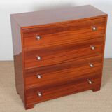 Large Art Deco mahogany chest of drawers from the 1940s.