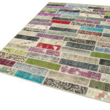 Tapis anatolien contemporain tissé à la main 173 cm x 231 cm tapis patchwork multicolore