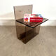 Side table - smoked Plexiglas bedside table Michel Dumas
