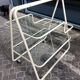 70s rolling trolley in glass and cream metal