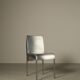 Set of six postmodernist stainless steel dining chairs from circa 1980-1990.