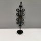 Vintage wall candle holder, wrought iron and  pressed orange/amber glass