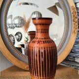 Vintage woven wicker vase 1970