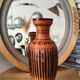 Vintage woven wicker vase 1970