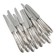 12 antique silver-plated knives with acanthus shell decoration and stainless steel blades.