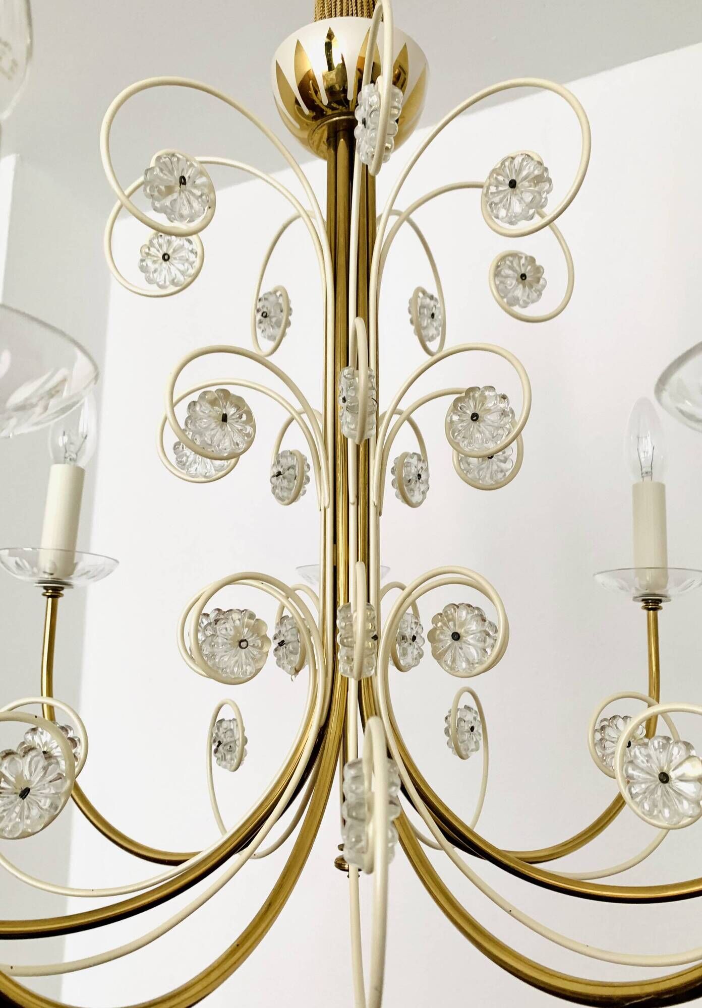 Crystal Glass Chandelier by Vereinigte Werkstätten Collection