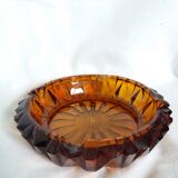 Amber glass ashtray