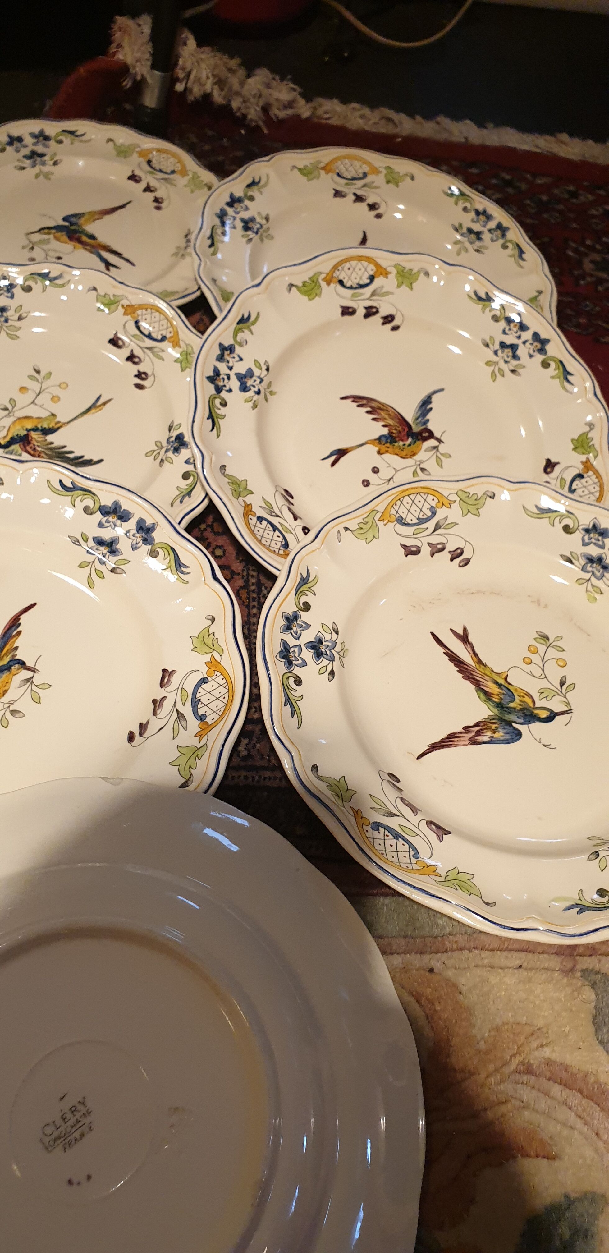 15 plates longchamp model clery decor bird