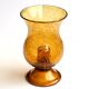 Organic amber bubble glass candle holder, 70s