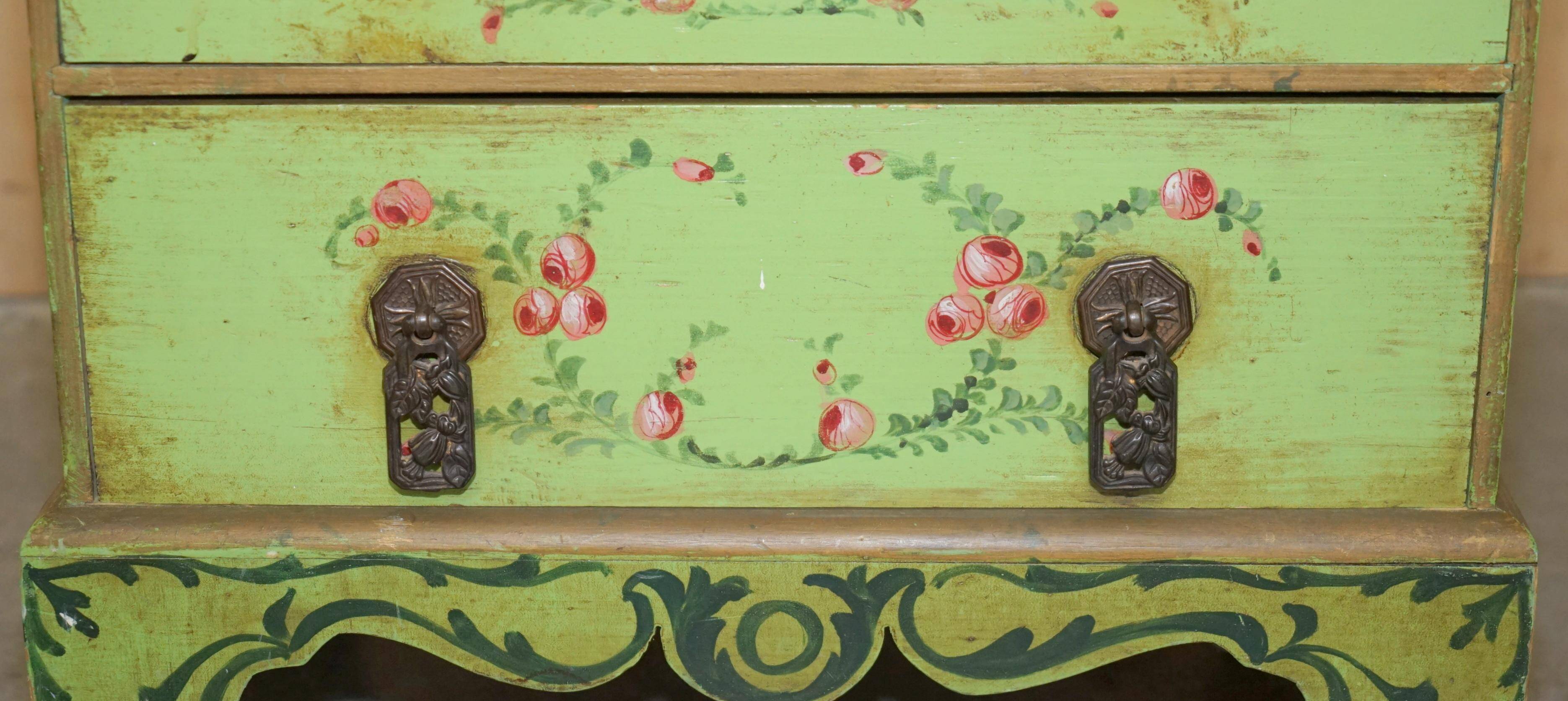 Pair of Waterfall Regency Sheraton antique bookshelves hand-painted.