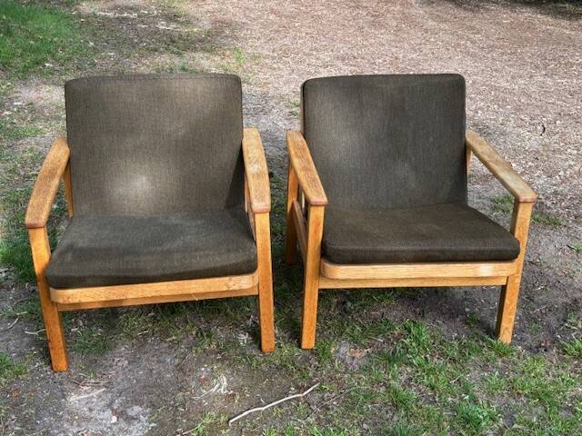 pair of oak armchairs - Sweden 1960s