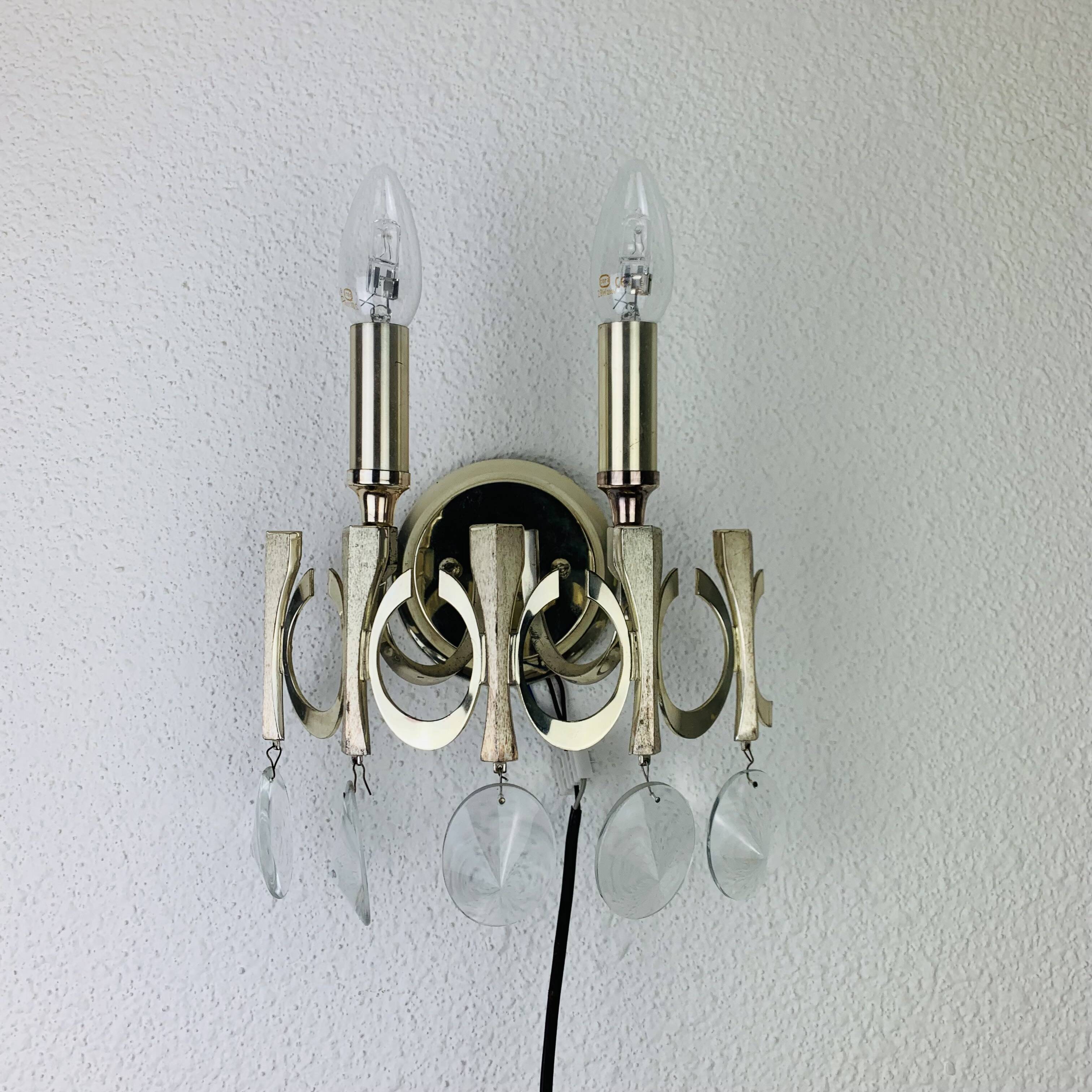 Pair of Ovali wall lights by Sciolari 70s