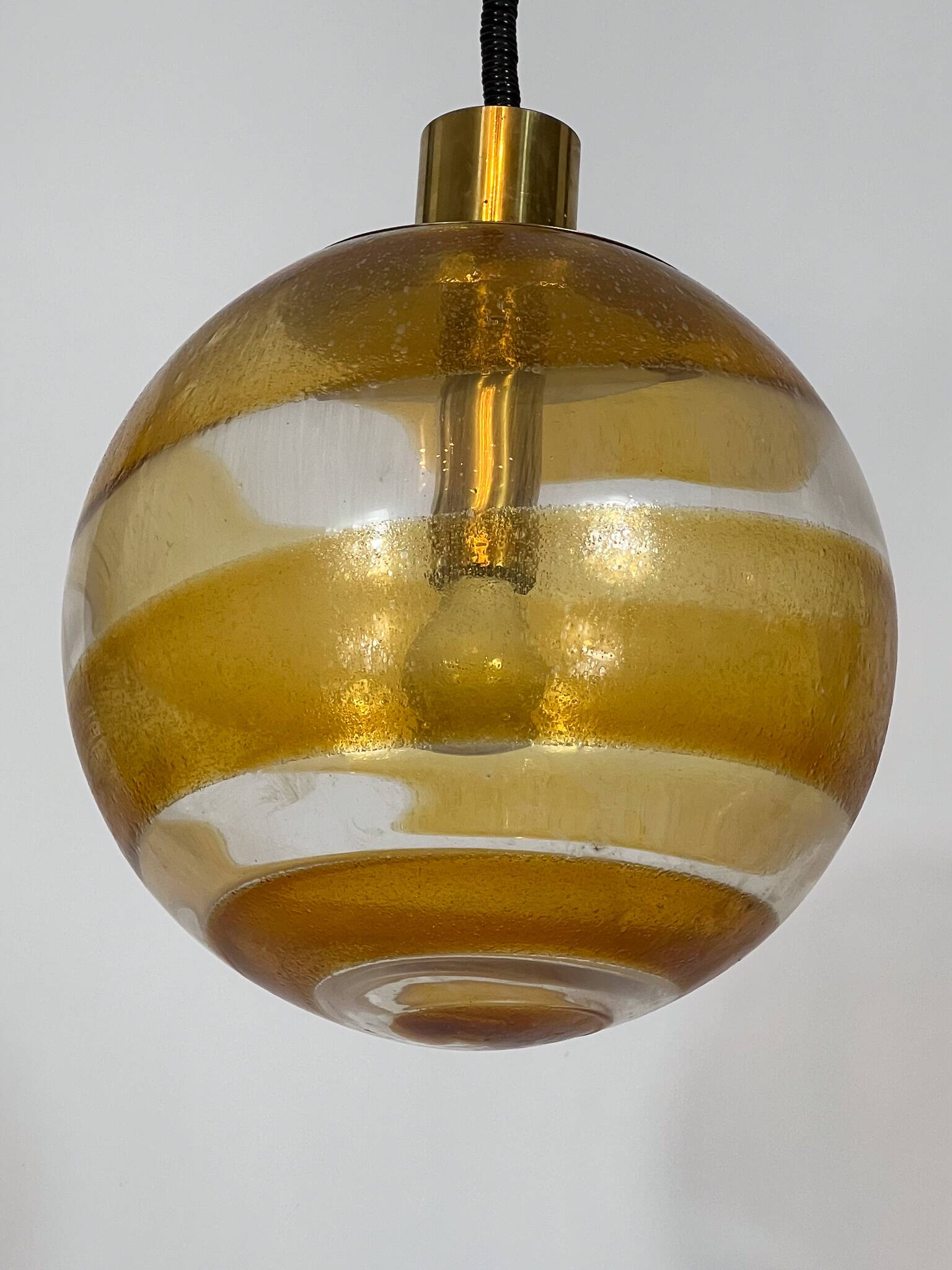 Mid-century Italian Murano glass sphere pendant lamp from 60s
